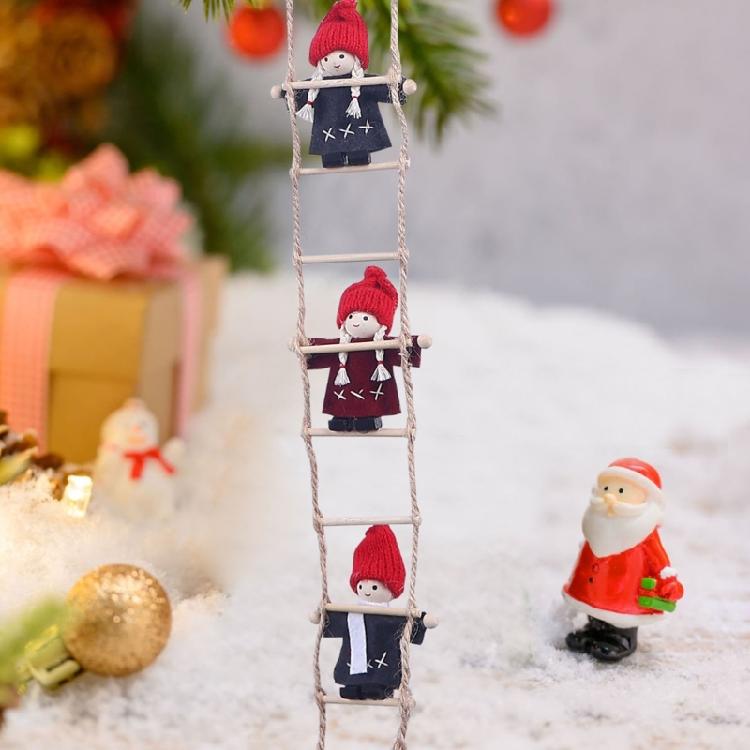 Festival Stair Climbing Elf Decorations 2PCS Durable Polyester Hanging Ornaments Christmas Party Decoration