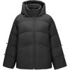 Hooded Warm Fashion Versatile Jacket Down Coat Women Jackets Deep-Night-Black P424W180-03B6