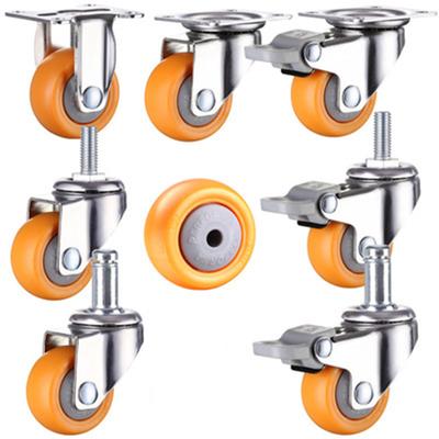 1/1.25/1.5/2 zoll Möbel Rollen Räder Orange Lenkrolle Trolley Gummi Rollen 1 stück