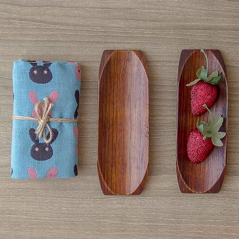 Dishwasher Safe Rectangular Party Plates Sushi Serving Tray Wooden Serving Plate