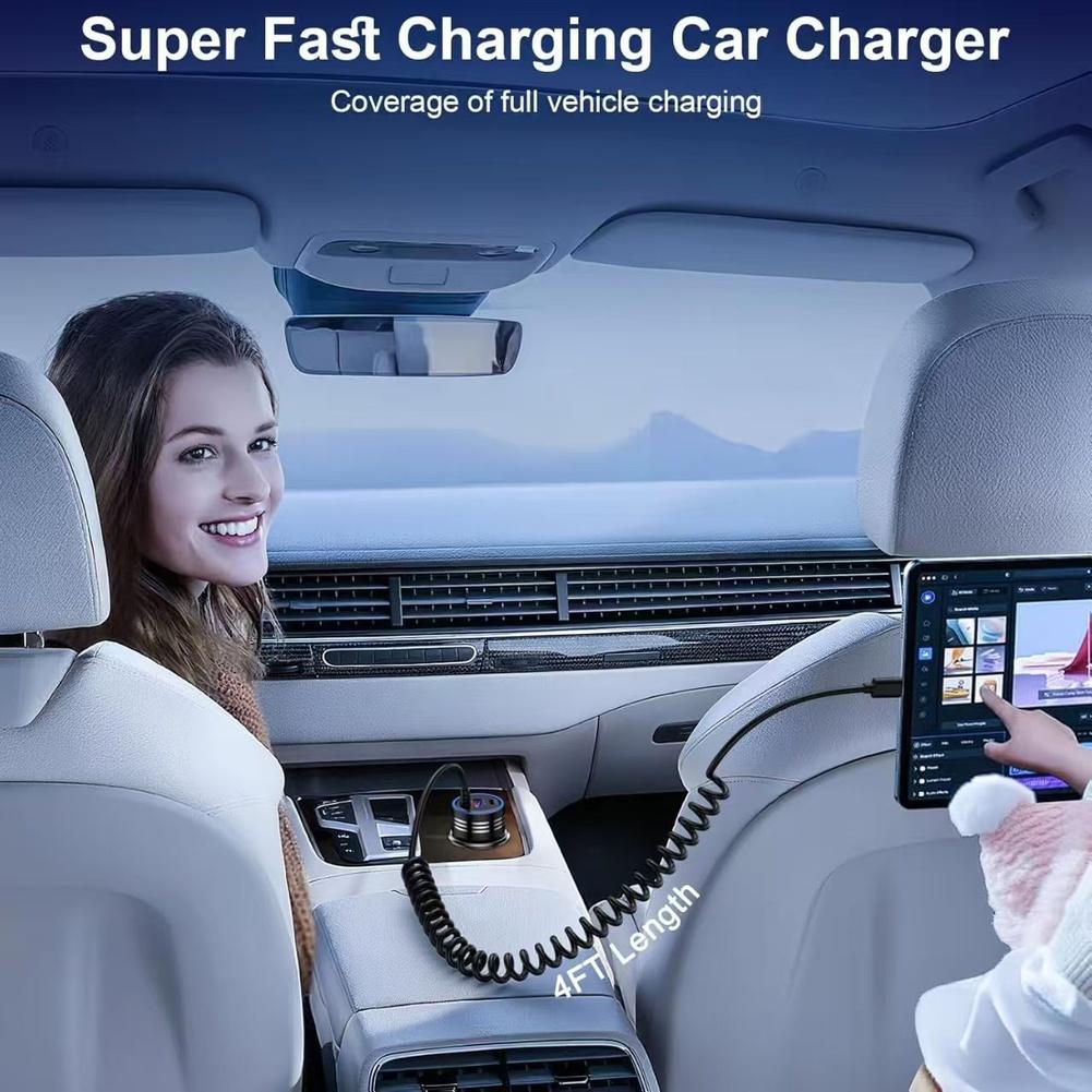 For Car Charger 78W USB C 3 Ports Fast Charging for For Car Motorcycle Boat RV Supports Multiple Device Connections
