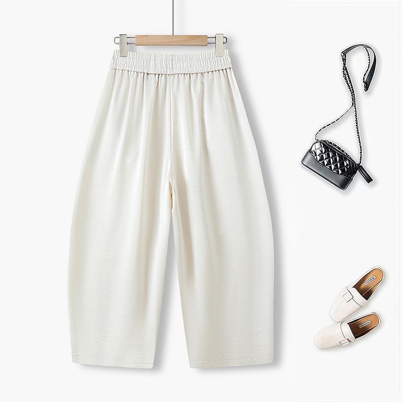 

Autumn & Winter Plush Knit Radish Wide-Leg Crop Pants - Versatile Women s Casual Wear 3XL бежевый