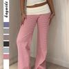 Casual Holiday Striped Belted Trousers for Women 2025 Autumn and Winter