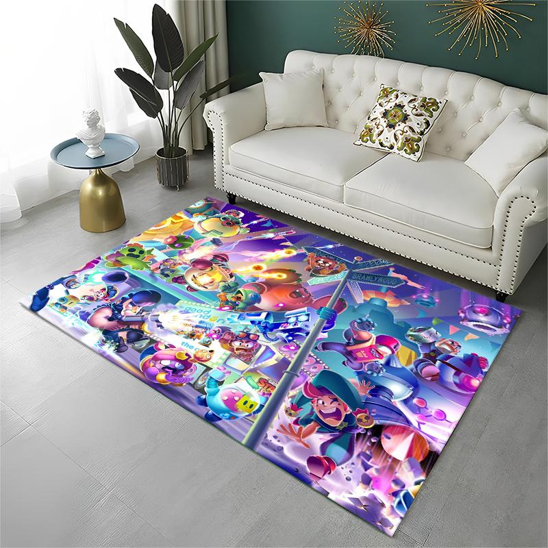 Cartoon B-Brawl Game Non-Slip Area Rug for Living Room,Bedroom,Playroom,Soft Carpet Floor Mat Home Decor Rug Kids Room Gift