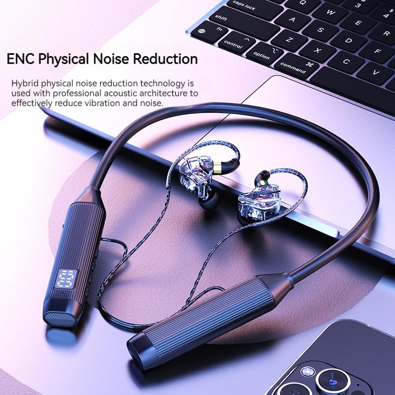 50H Play Time Wireless Headphones Stereo Surround Sound ENC Bluetooth Earphone Neckband Earbuds Waterproof Sports Gamer Headsets