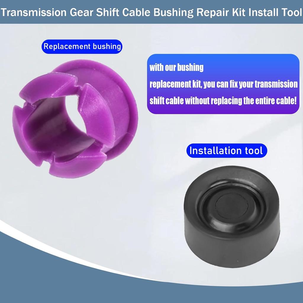 141607 Transmission Gear Shift Cable Bushing Repair Kit - Compatible With Hyundai Kia, Nissan, Frontier, Toyota, Corolla, Sienna, Honda, Mazda,