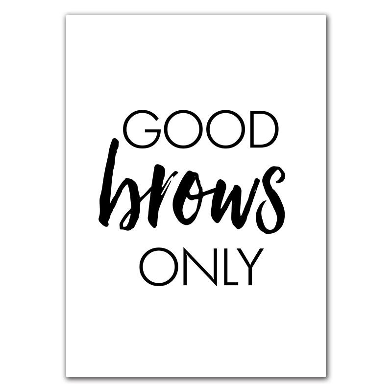 Black And White Fashion Girl Wall Art Pictures Lip Eyebrow Makeup Canvas Painting Beauty Quote Living Room Decor Painting HD3136