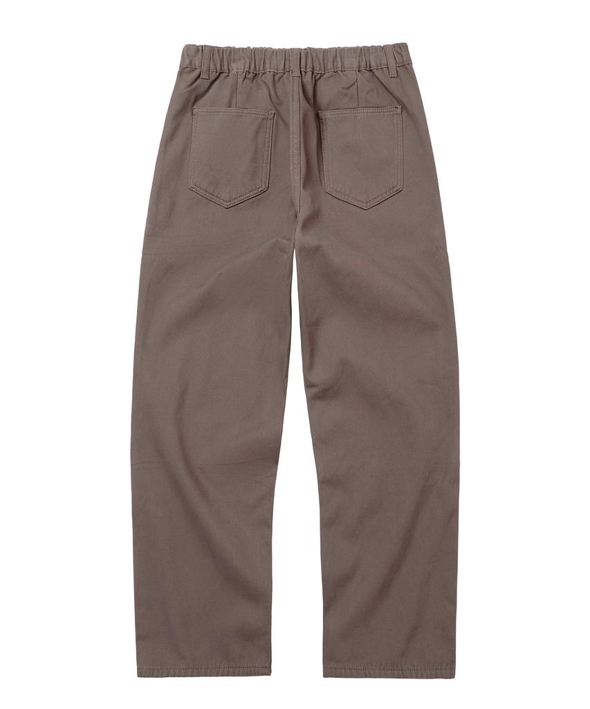LXT Brushed Cotton Back Elastic Semi-Wide Chino Pants [Brown]