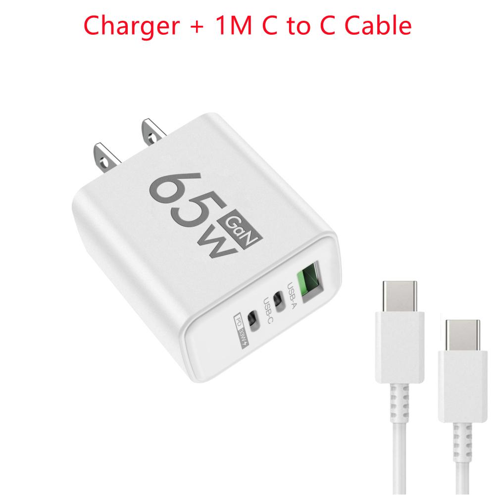 65W GaN Fast Charger USB Type C PD QC3.0 Quick Charging Charger Mobile Phone Adapter for 14 15 Pro Samsung Huawei