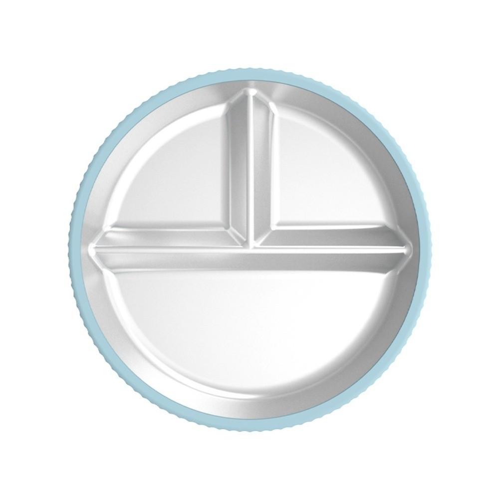 

Съемная детская тарелка-присоска из нержавеющей стали 304, детская посуда с 3 секциями для малышей синий