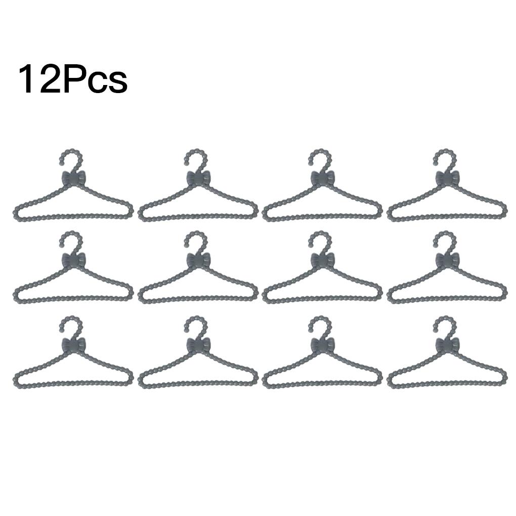 NEW 12pcs Doll Clothes Hanger Children Toy Doll Clothes Dress Coat Plastic