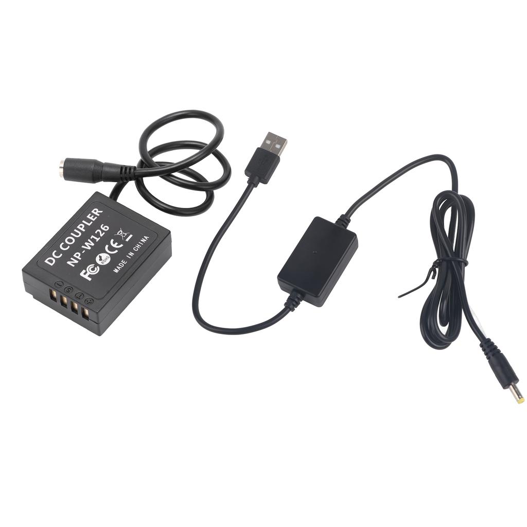 NP‑W126 Dummy Battery DC Coupler Power Adapter with USB Drive Cable for Fujifilm XT2 XT3 XT20 XH1 XT20 X100F