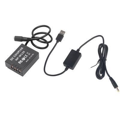Adaptador de corriente de CC con batería ficticia NP-W126 y cable USB para Fujifilm XT2, XT3, XT20 y XH1