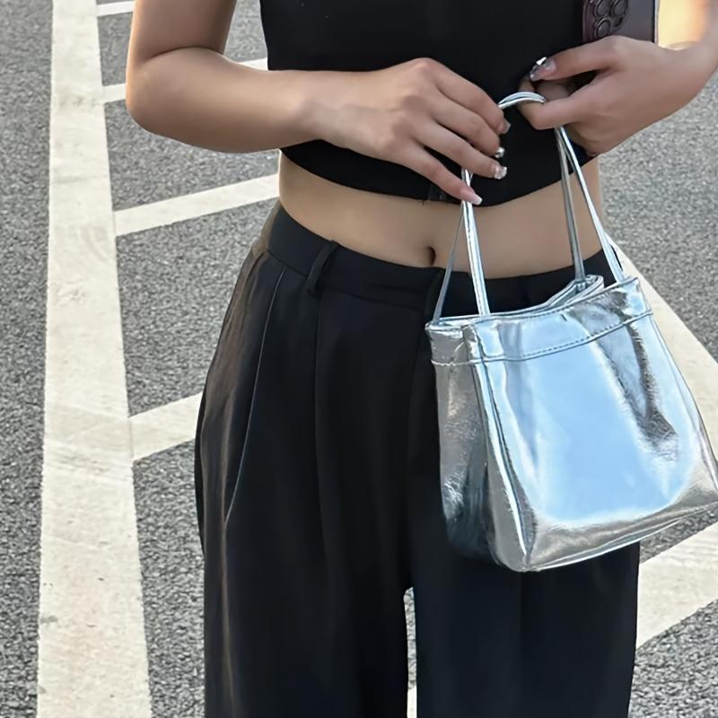 Eimertasche für Damen modische und einfache Lunchbox-Tasche, Nischen-Textur im westlichen Stil, kleine Handtasche