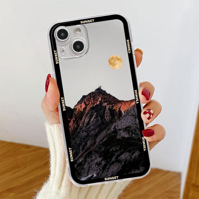 

Прозрачный чехол для Apple iPhone 14, 11, 13, 12 Pro, 7, 8 Plus, XR X, XS Max, 6, 6S, 13Pro, силиконовый чехол для телефона, эстетический, снежная гора iPhone SE 2022