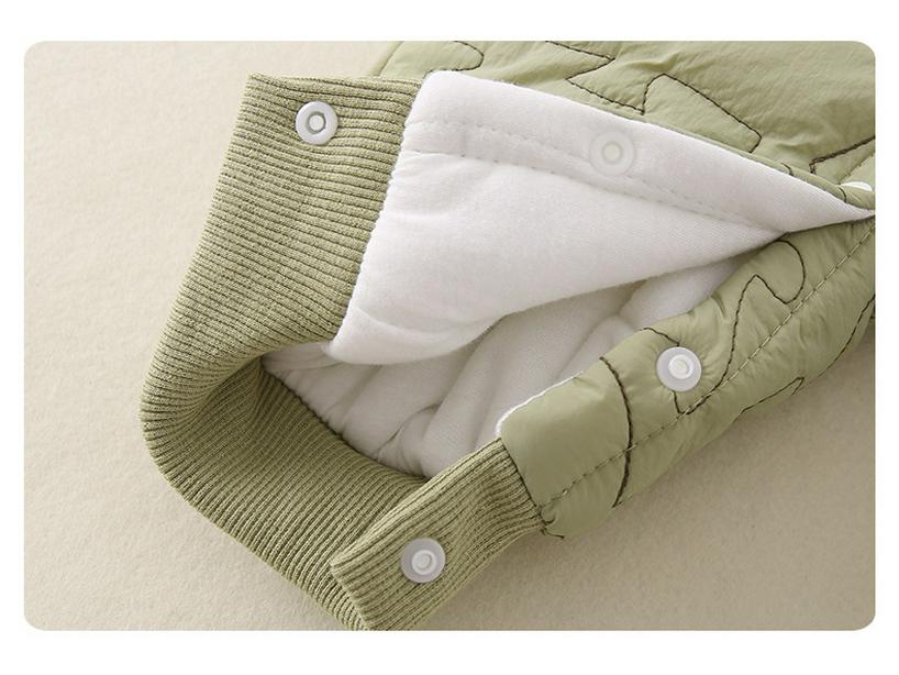 Baby Boys' Quilted Hooded Romper - Autumn/Winter Fashion Onesie
