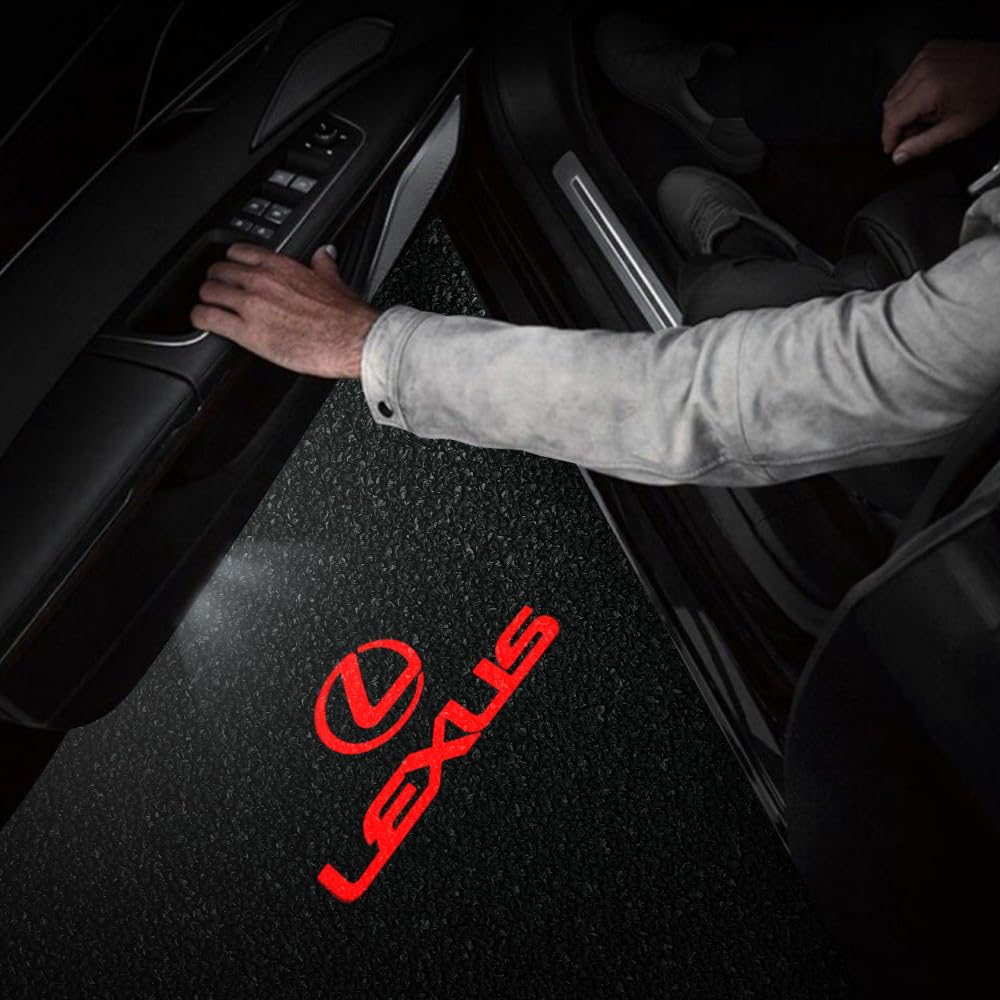 Courtesy Light, Car Curtain Lamp, Fade-Resistant, LED Logo Projection Curtain Light, Door Light, Set of 2 Tools, Compatible with RX/UX/NX/TX/LM