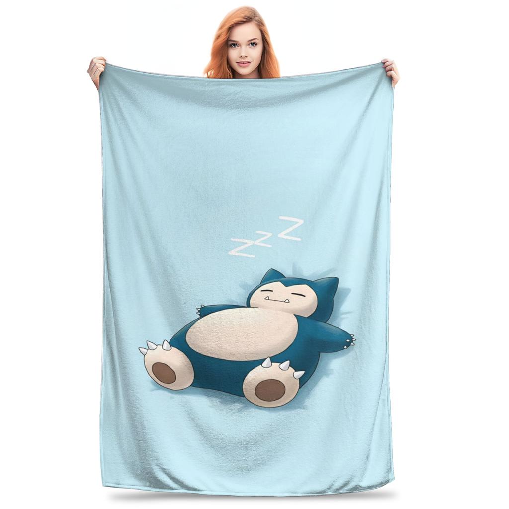 Pokemon Snorlax Flanelová deka Zimní Super teplé povlečení Přehozy pro děti Venkovní vzor Přehoz na postel Potah na pohovku/postel