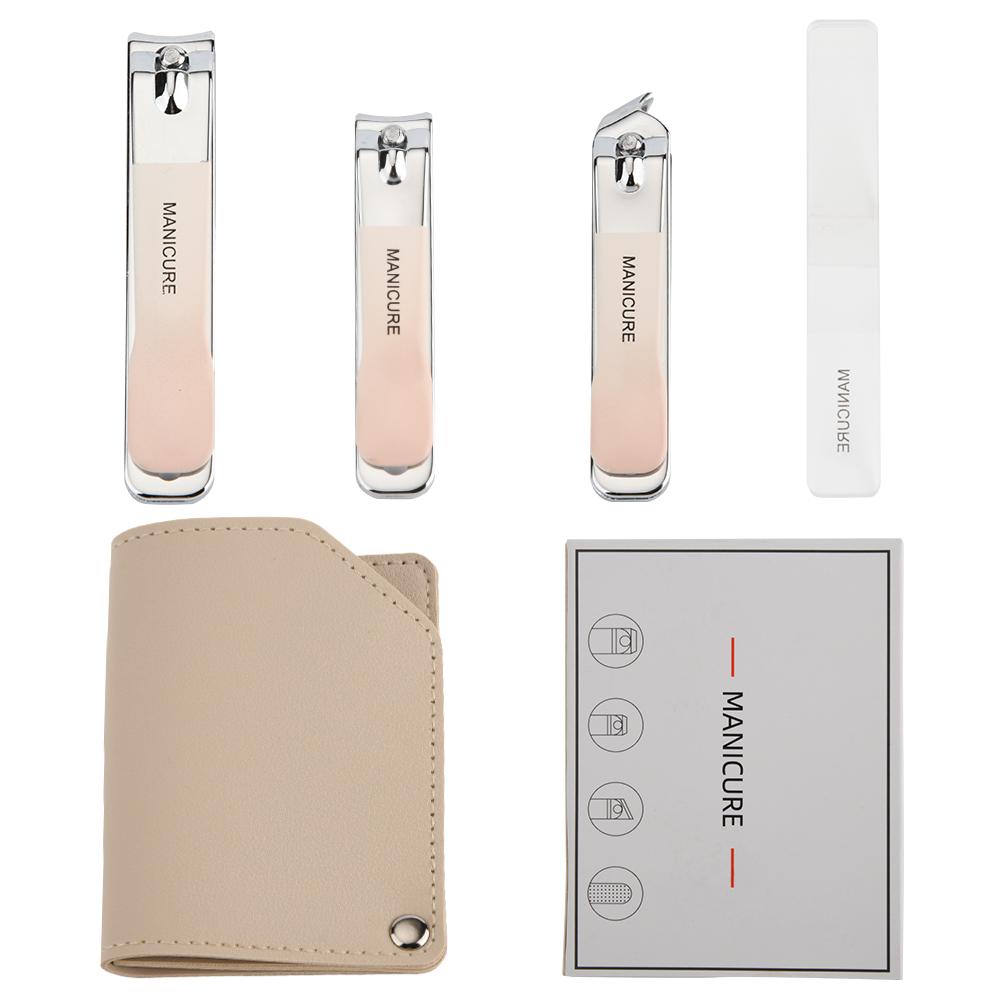 4pcs Manicure & Pedicure Set Durable Carbon Steel Nail Clipper & Nano Nail File Sharp & Stylish