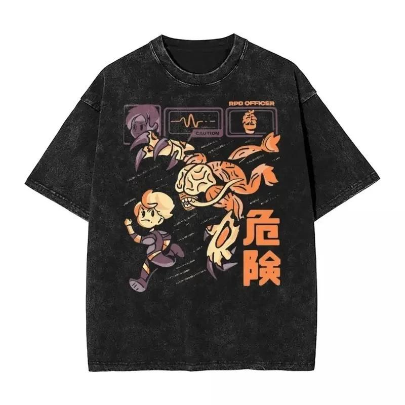 Resident Evil Biohazard T-Shirt Graphic Print Washed Cotton Unisex Tee L
