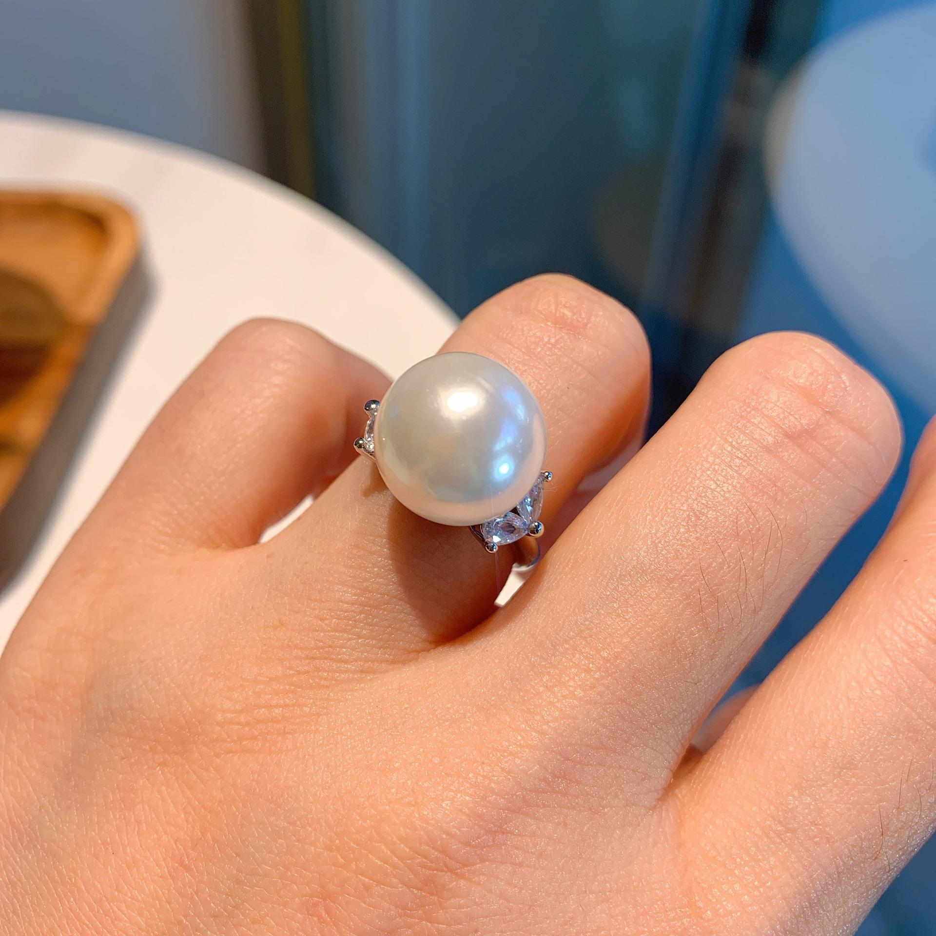 

Имитация белого жемчуга ракушки дамское кольцо белые жемчужные серьги серьги свадебный комплект ювелирных изделий