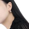 Chunky White Gold 925 Sterling Silver Hoop Earrings Women Trendy Wedding Gift Hypoallergenic Fine Jewelry