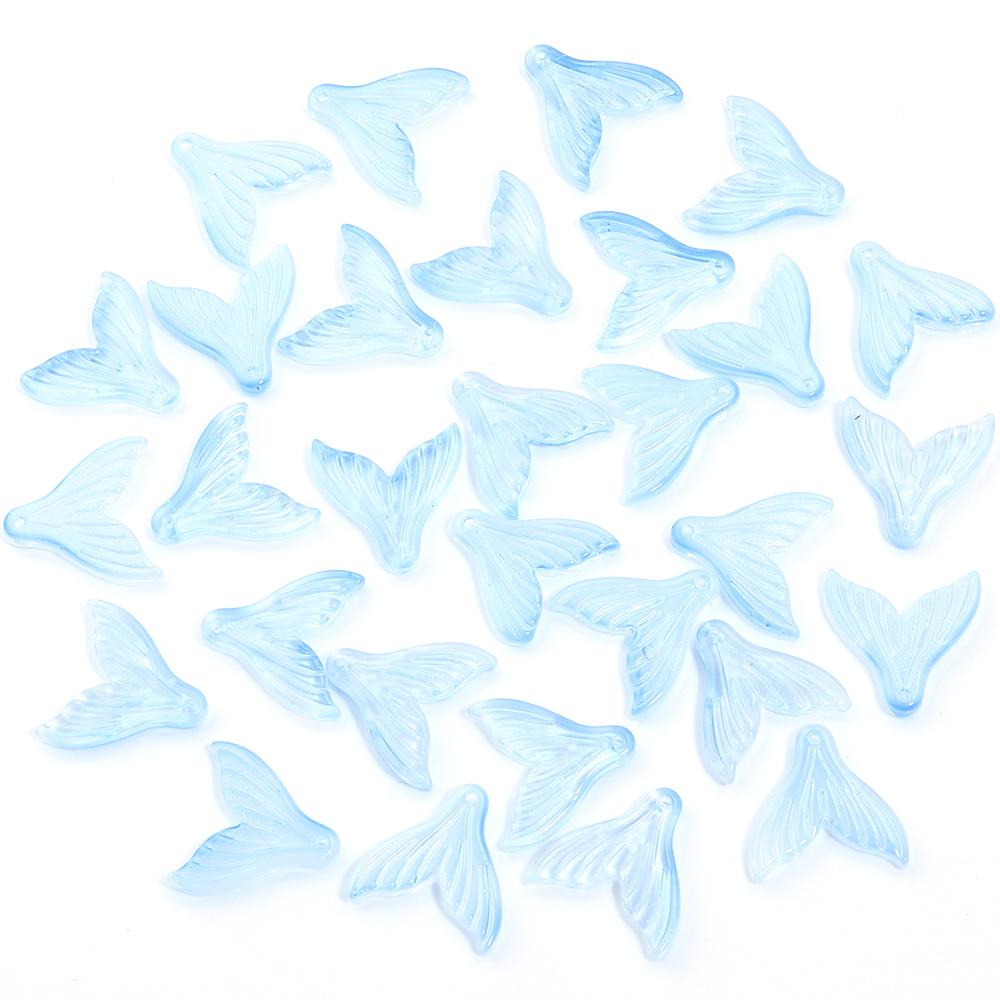 30pcs 20x19.5mm Colorful Mermaid Tail Beads Pendant Loose Lampwork Charms For Jewelry Making DIY Earring Phone Chain Accessories