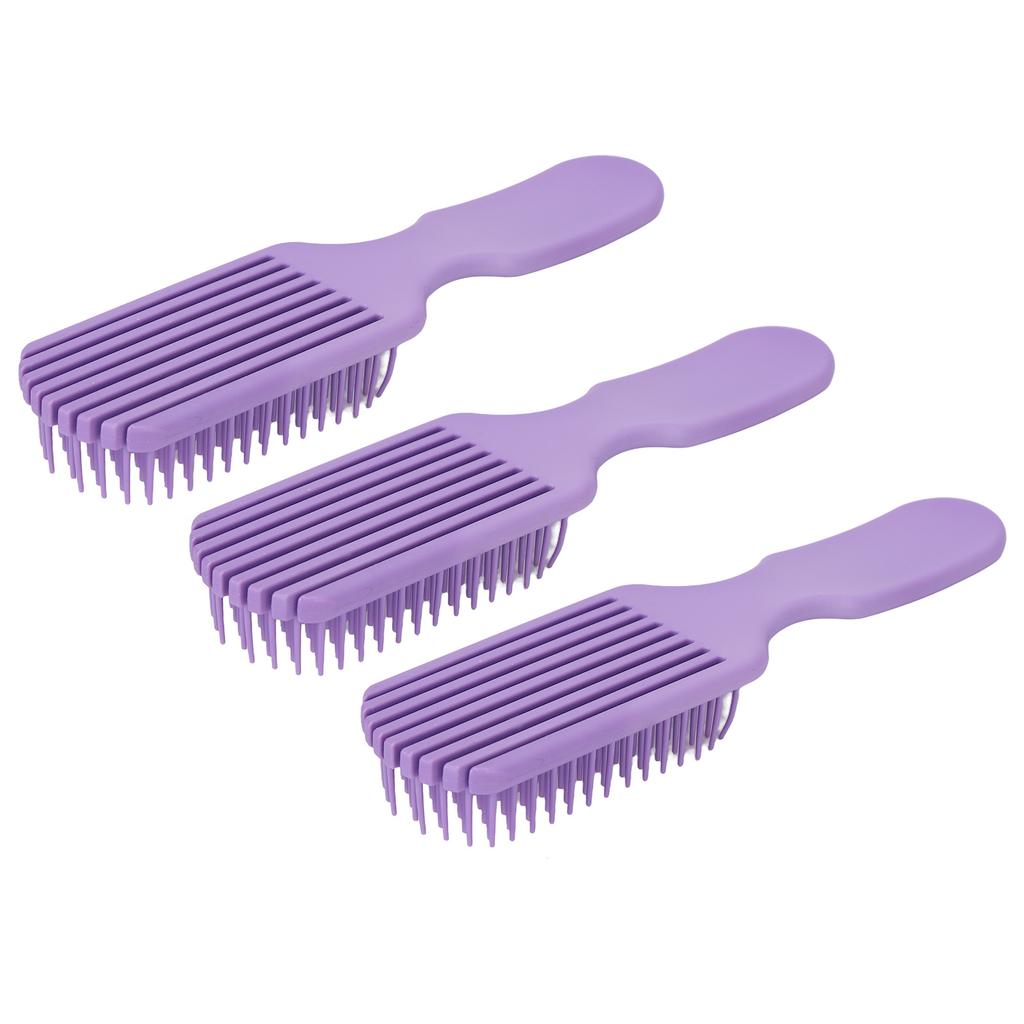 3pcs Hair Brush Purple Hollow Wide Tooth Plastic Anti Static Massage Detangling Hair Comb for All