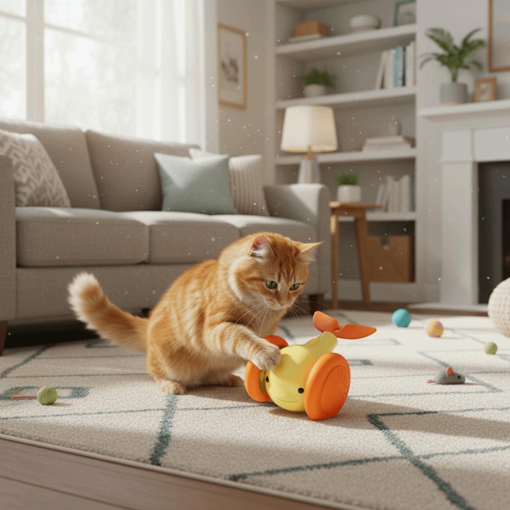 USB Charging Cat Interactive Whale Toy Running Car Plastic Automatic Rolling Ball Interactive Electric Whale Car Toy