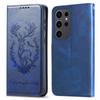 For Samsung Galaxy S25 Ultra Stand Case Lucky Deer Imprinted Magnetic Closure Leather Wallet Phone Cover