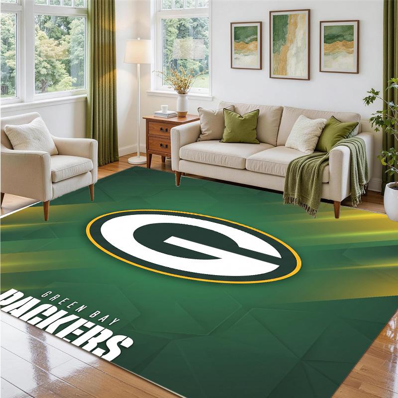 Green Bay Packers Design Crystal Velvet Rug Soft Decorative Mat for Bedroom Entrance