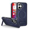 KEYSION Luxuxy PU Leather Magnetic Case for MagSafe for iPhone 16 Plus 15 Kickstand Shockproof Phone Cover for iPhone 15 16 Plus
