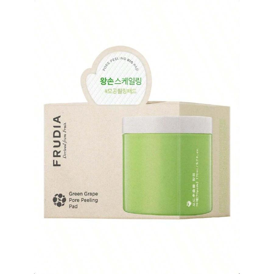 FRUDIA Green Grape Pore Peeling Pad 170мл/70 подушечек Корейские отшелушивающие тонер-пэды для глубокого очищения пор с AHA/BHA, натуральными фруктовыми экстрактами Peeling Pad 170ml/70 Pads