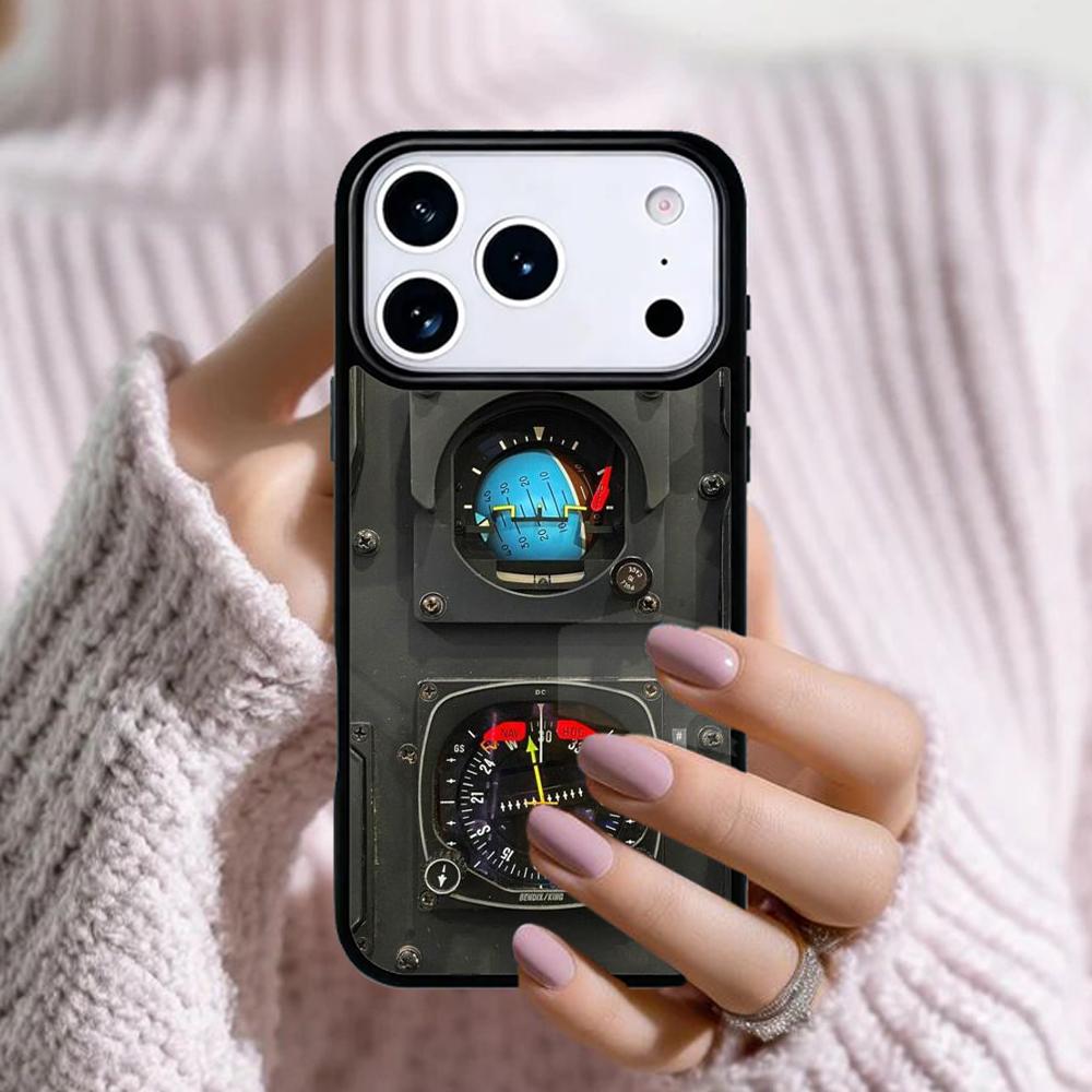 Aviation Airplane Instrument Phone Case For Apple iPhone 17 Air 16E 15 14 Plus 13 12 11 Pro Max Mini Funda Cover