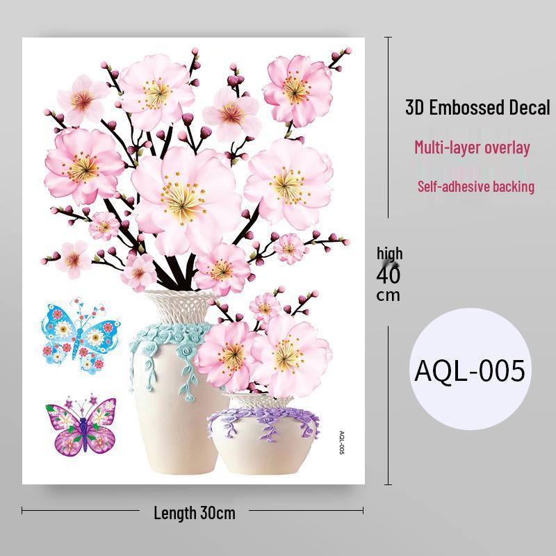 

3D Водонепроницаемая самоклеящаяся наклейка на стену в виде вазы для украшения шкафа и холодильника