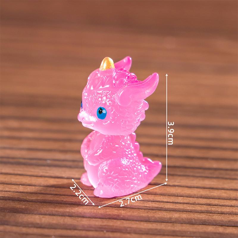 Mini Luminous Zodiac Dragon Figurine Simulation Loong Ornament Micro Landscape Car Interior Home Desktop New Year Decoration