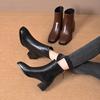 New Style Pointed-toe Women's Shoes - Mid-heel Boots, Lined with Fur, Single Boot, Thick Heel Boots