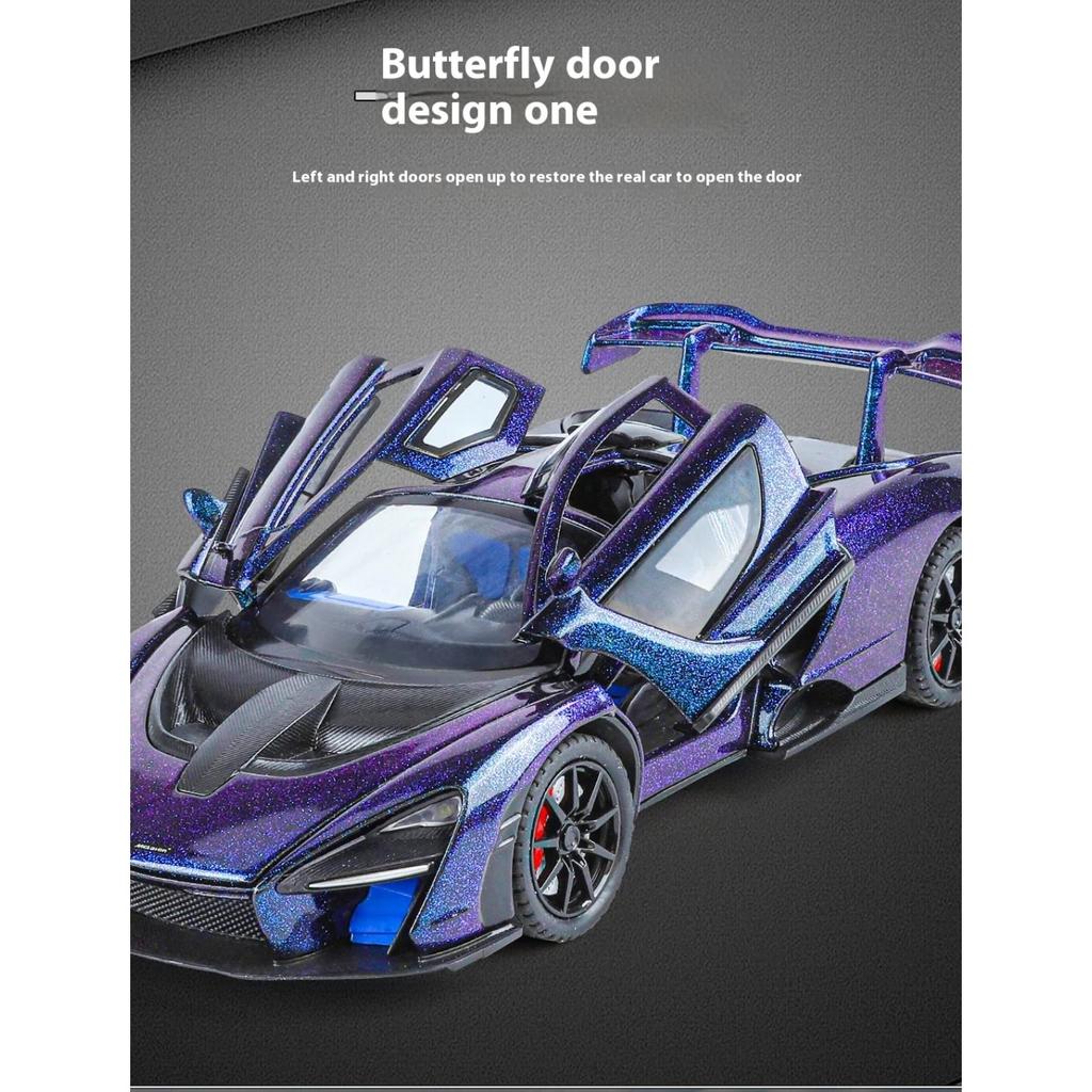 1/24 Scale Mclaren Senna Super Racing Car Alloy Diecast Model Car Adult Collectibles Sound & Light Hobby Holiday Gifts with Boyfriend