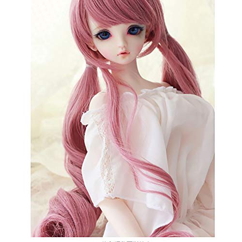 Pink Curly Long Color-Mixed Wig for 1/3, 1/4, and 1/6 Scale Dolls, Heat-Resistant (Up to 180°C) (1/3 Doll)