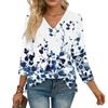 3/4 Sleeve Shirts For Women  Print Graphic Tees Blouses Casual Plus Size Basic Tops Pullover