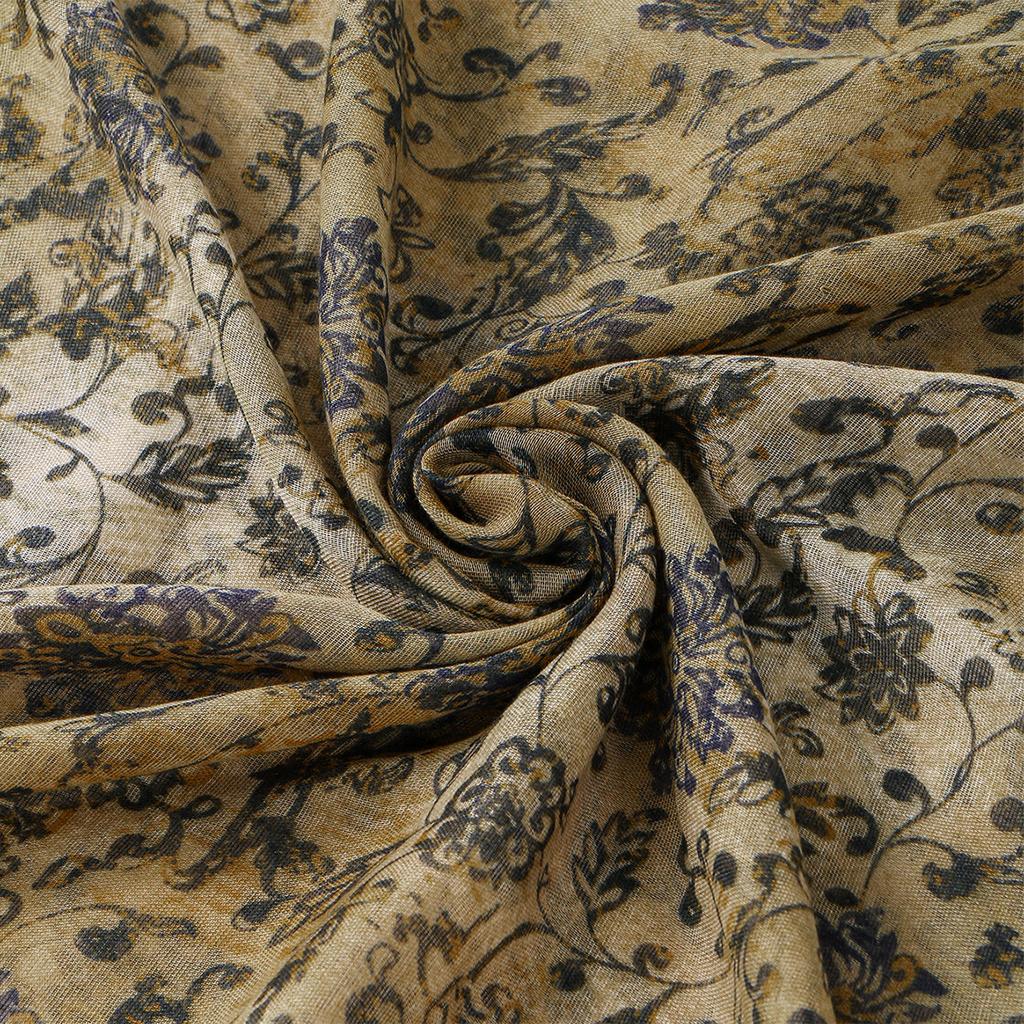 Autumn New Voile Scarf For Women Girls Retro Floral Print Scarves Soft Sunscreen Shawl Summer Fashion Female Wrap Shawls