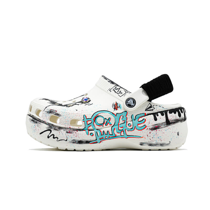 

Crocs Classic Platform Clog White Plan EVA Colour Graffiti Comfortable and Versatile Everyday Hole Shoes Unisex White 34-35 белый