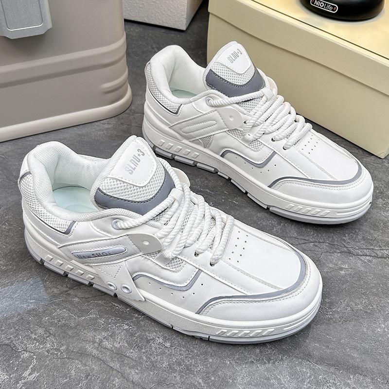 

Men s board shoes new fashion sports shoes trend versatile explosion bread shoes leather casual shoes white shoes board shoes 44