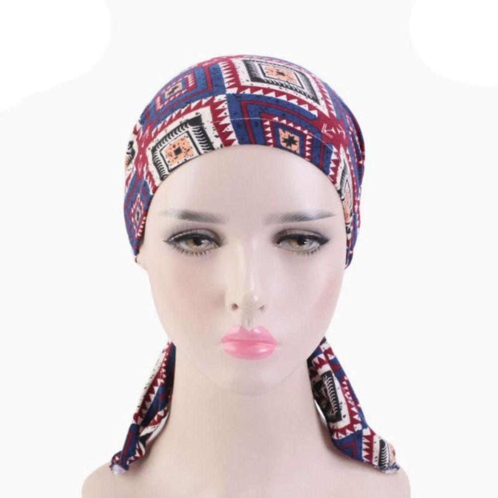 Spring Wind Cotton Hat Bandana Bohemia Sleep Caps Beanies Headwrap  Women National