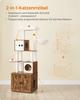 Feandrea Cat Scratching Post with Litter Box 185 cm High Cat Scratching Post Scratching Post Platform Washable Cushion Vintage Brown