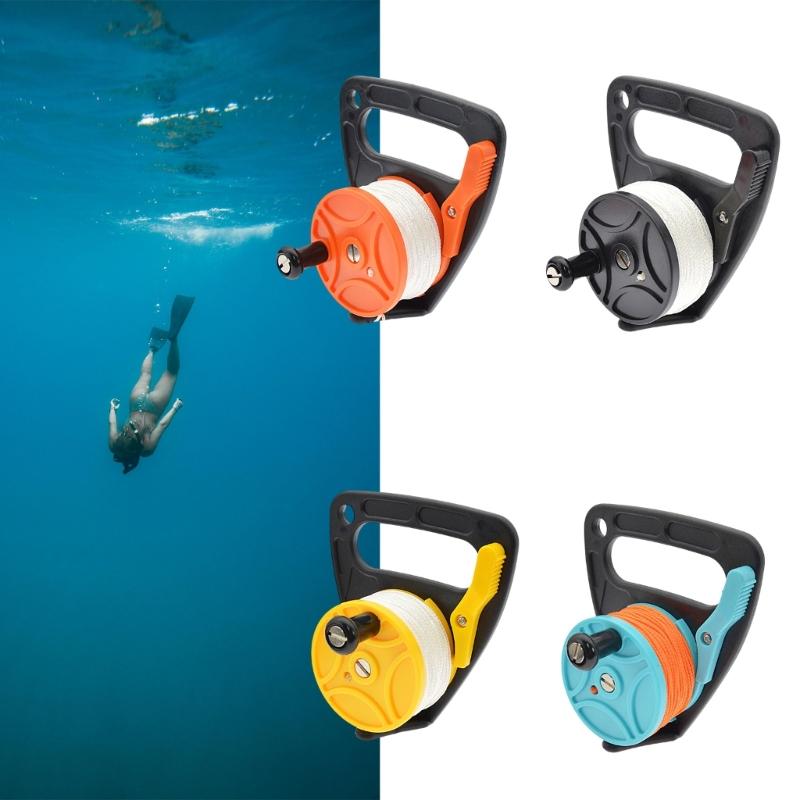 Diving Reel with Thumb Stoppers 46m/150ft Scubas Ratchets Dives Reel for Underwater Scubas Diving Snorkeling Enduring