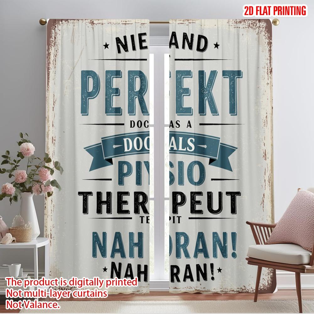 

2pcs 2D flat printing Party Window Curtains Physiotherapist Dammit Close Enough Fabric Without Electricity Birthday Party 52.50×116.00 CM 2pcs