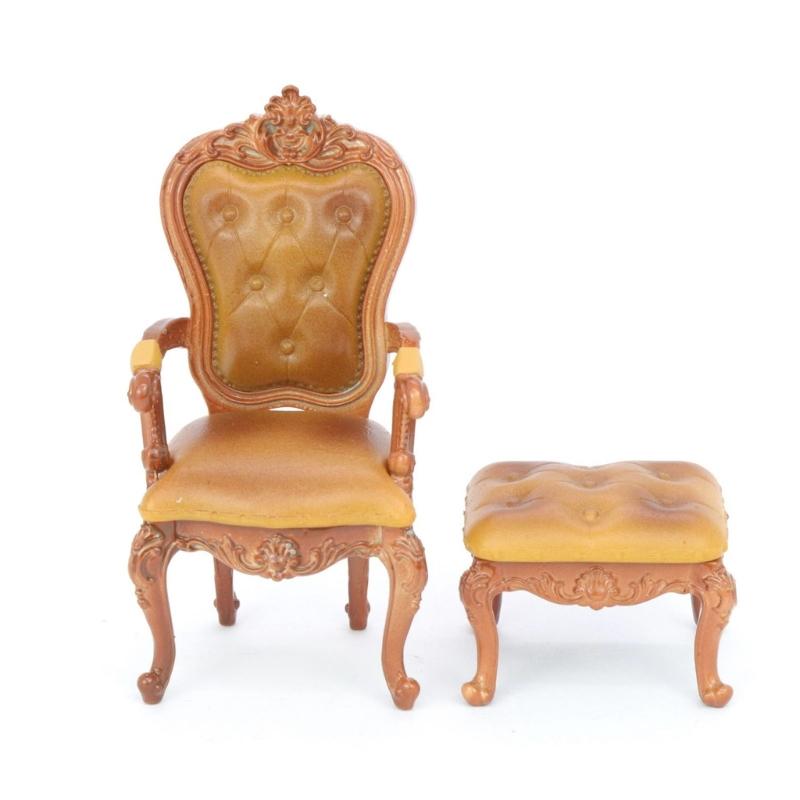 Vintage Chair Toy Figure Model Realistic Vintage Realistic Doll House Pretend Girls Gift Realistic Victorian Chair