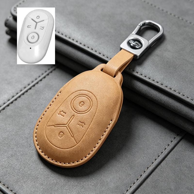 Car Key Case Cover Fob For Geely Geome Galaxy Light Star Wishes Exploration Youth Version Pu Leather Shell Accessories
