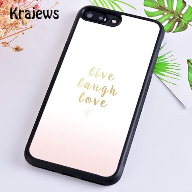 Krajews Live Laugh Love Quotes Phone Case Cover For iPhone 17 Air 16 15 14 plus 11 12 13 pro max coque Fundas